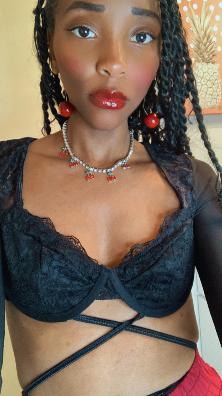 Cherry Drop Choker Necklace🍒