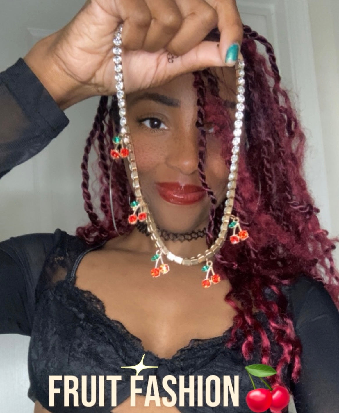 Cherry Drop Choker Necklace🍒