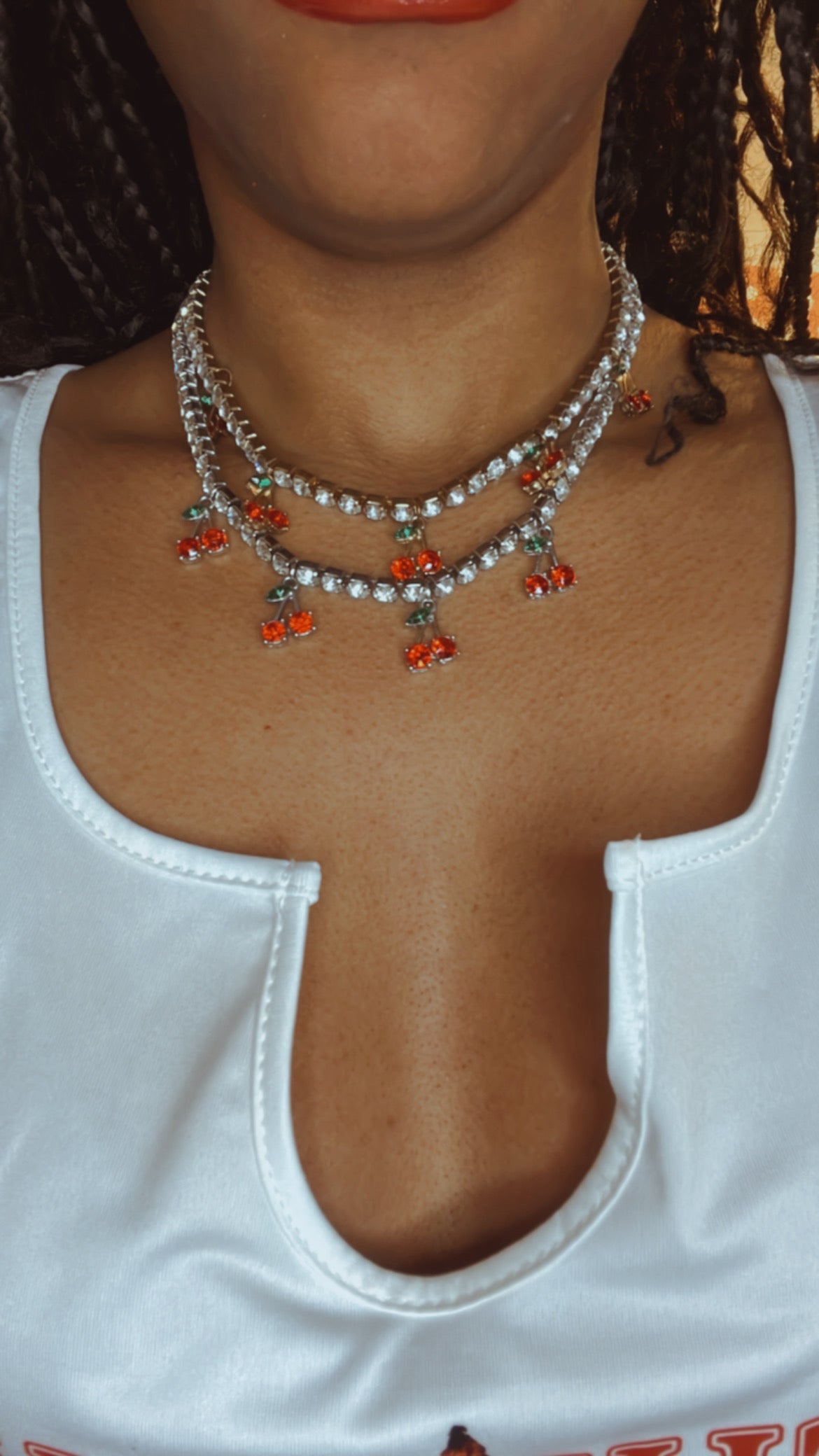 Cherry Drop Choker Necklace🍒