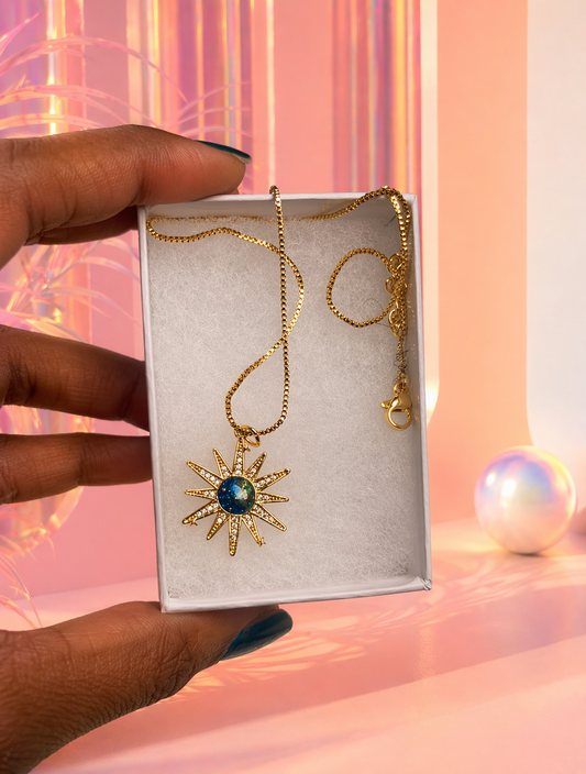 Gold Celestial Sunbeam Necklace