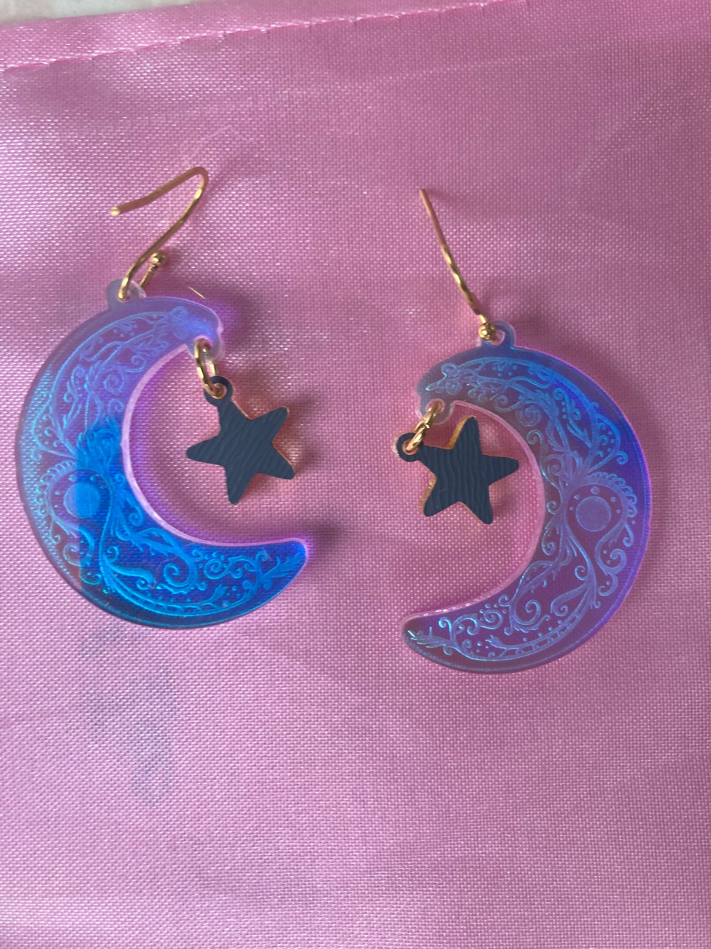 ✨Holographic Celestial Moon & Star Earrings✨