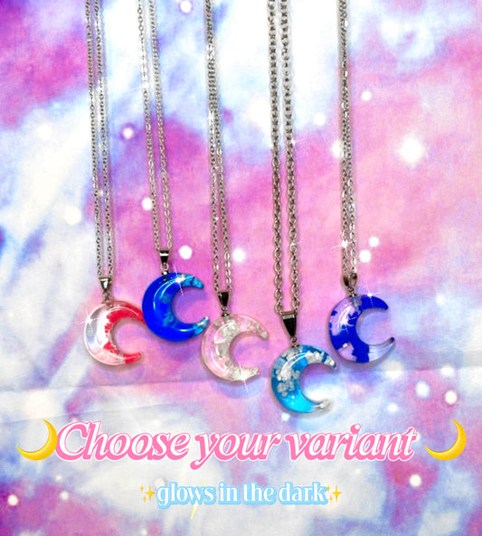 Transparent Moon Necklace🌙☁️