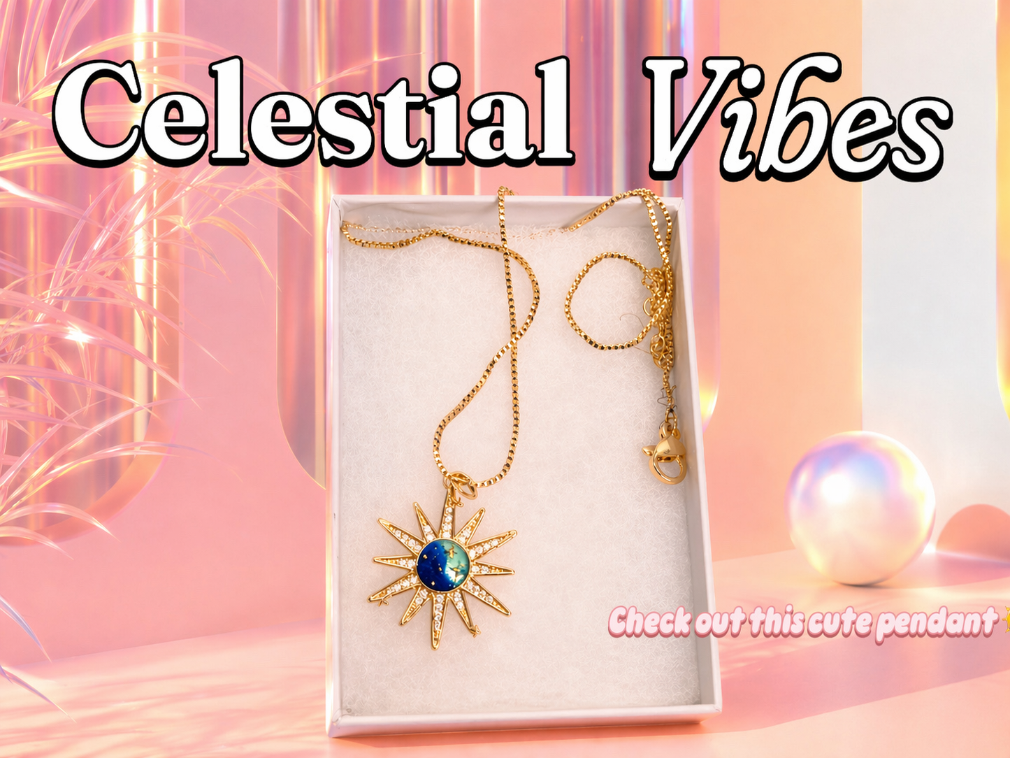 Gold Celestial Sunbeam Necklace