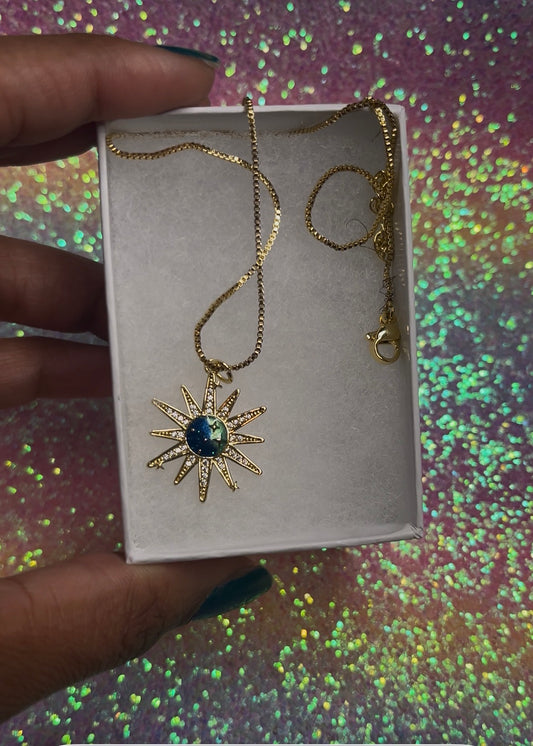 Gold Celestial Sunbeam Necklace