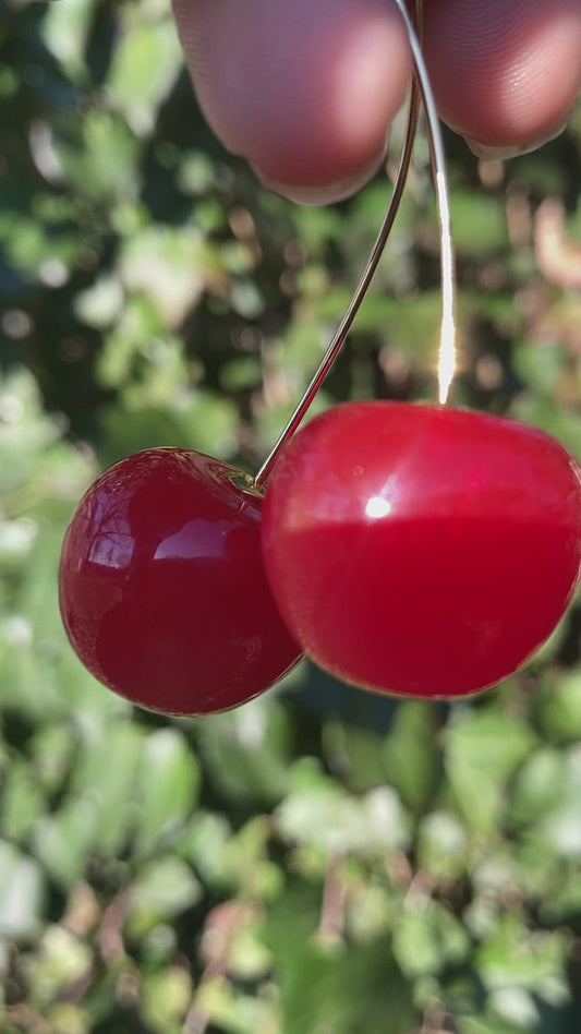 Red Gold plated Cherry Drop Earrings
