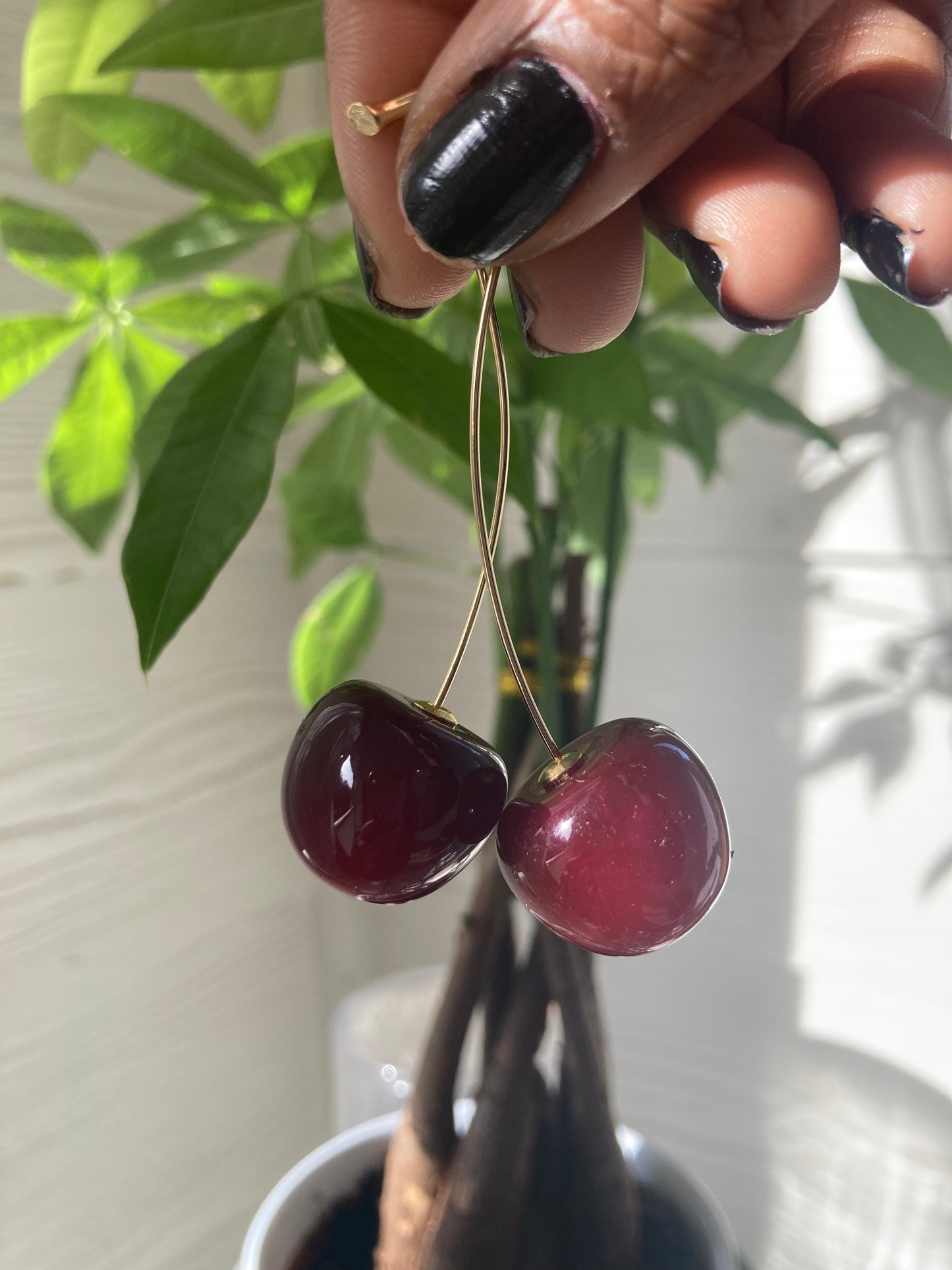 Red Gold plated Cherry Drop Earrings